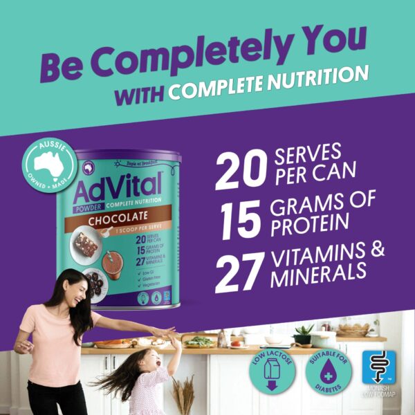 AdVital Nutritionally Complete Chocolate Powder - Image 2